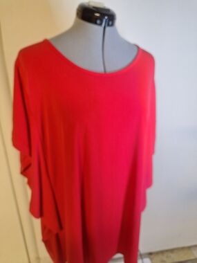 Iman Red  Flowing Top - Size 3X